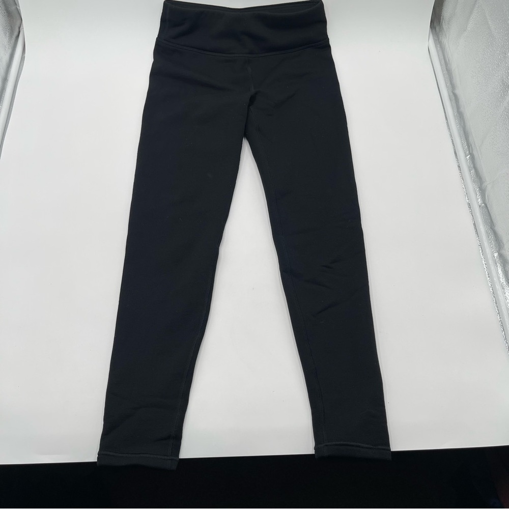 ATHLETA GIRL High rise polartec tight Black Leggings Winter Warm Sz Large 12 - Picture 3 of 7